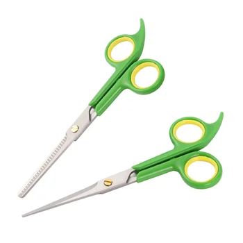 

2pcs Professional Plastic Hair Scissors Useful Practical Durable Hairdressing Supply Barber Accessory Haircutting Tool for Pet A