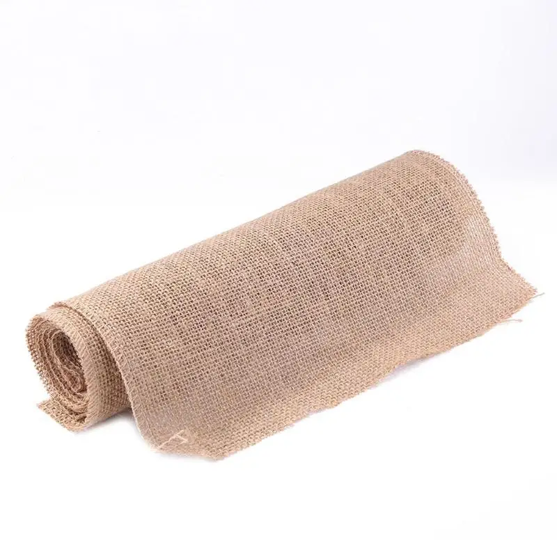 30X500cm 5 метров натуральный джут мешковины Hessian рулоны деревенские Свадебные украшения Рождество Хэллоуин День рождения Подарочная упаковка вечерние принадлежности - Цвет: 30X500cm