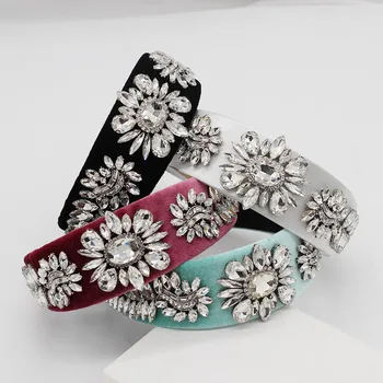 

Fashion multi-color rhinestone flower temperament wild headband Baroque fashion gorgeous multicolor rhinestone headband 532