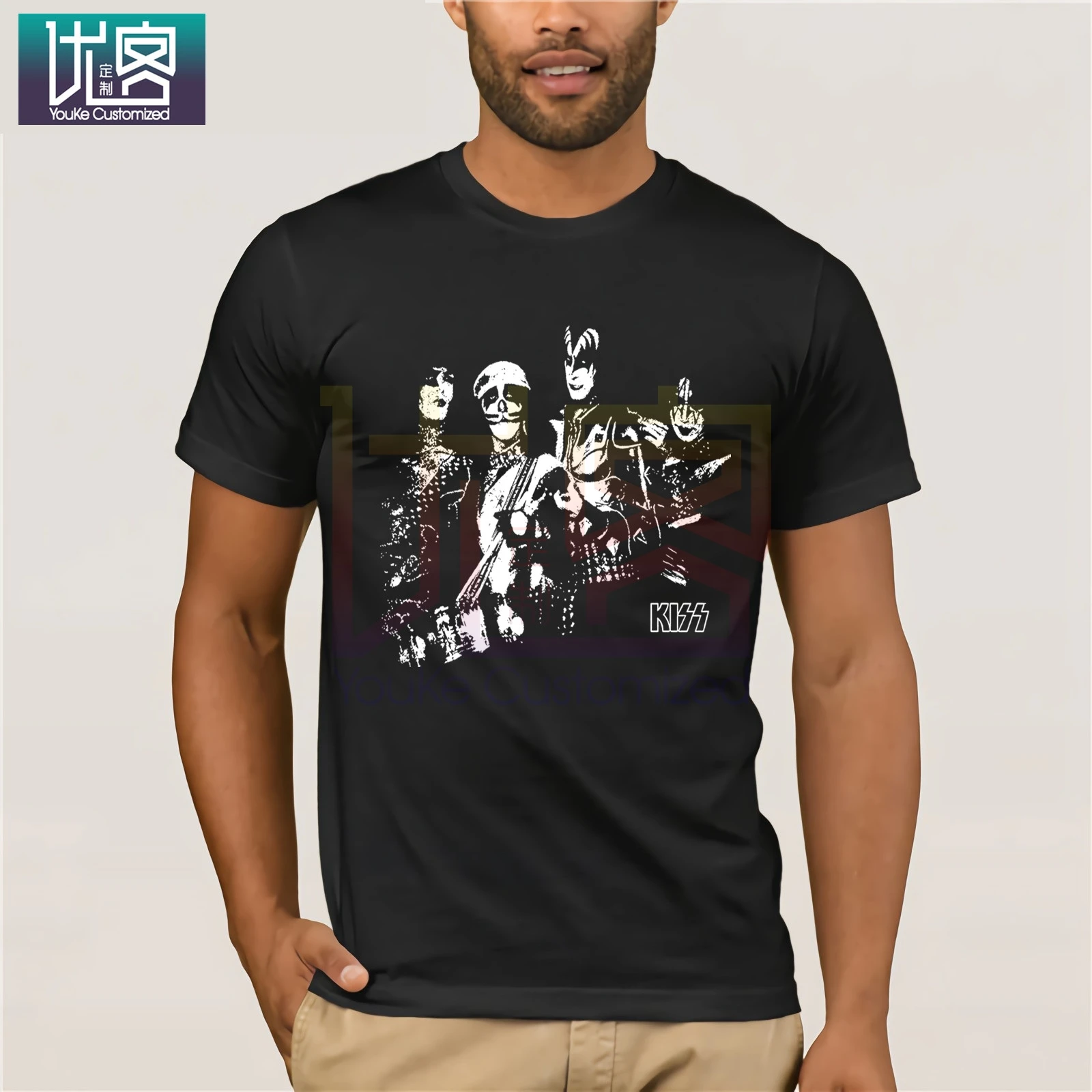 

Mens Kiss Darkness T Shirt Asphalt 2019 Summer Men's Short Sleeve T-Shirt Humor Tee Shirt 100% Cotton Tops Graphic