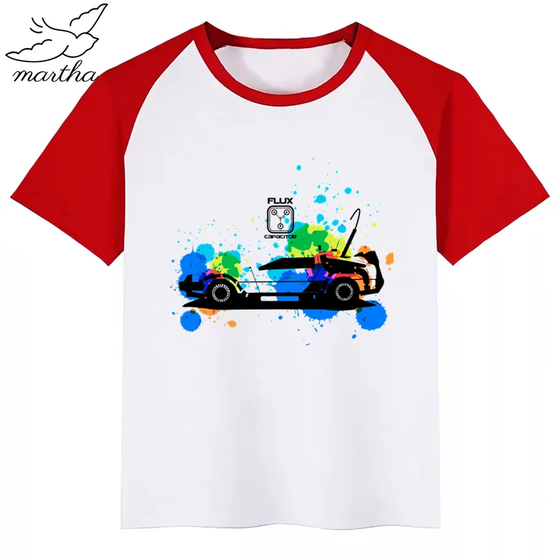 DMC Delorean/Детская футболка с принтом DMC «Назад в будущее» забавная одежда для маленьких мальчиков и девочек детская летняя футболка с короткими рукавами