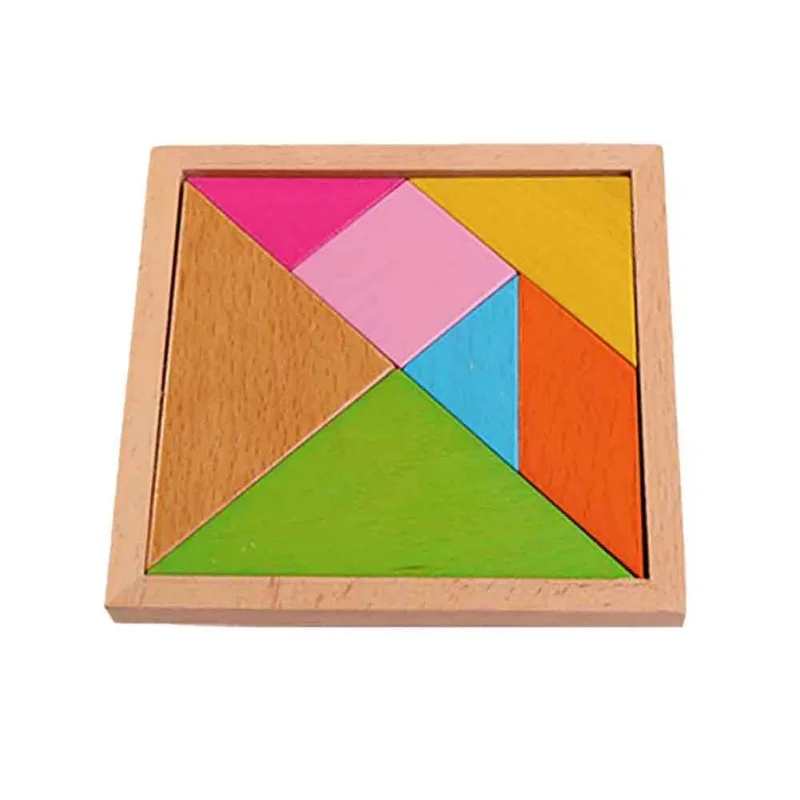 Детские деревянные детские игрушки Пазлы Tangram паззл доска деревянная геометрическая форма детские развивающие игрушки