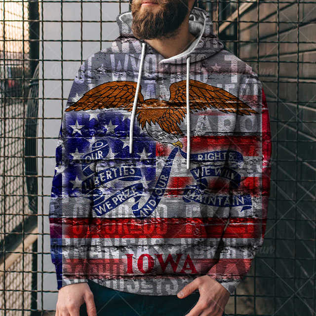 Eagle USA Flag Graphic 3D Print Men's Hoodies Pullover Sweatshirts Unisex Harajuku Outwear Casual Jacket Tracksuit 4XL