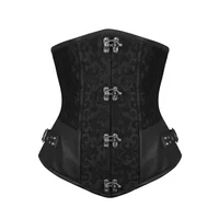 Steampunk Leather Waist Control Gothic Plus Size Underbust Steel Boned Corsets 1