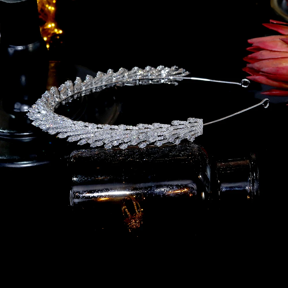 Fashion Bridal Hair Accessories Hair Band Crystal CZ three-Dimensional Headband Wedding Hair Accessories Bridal Crown A00859