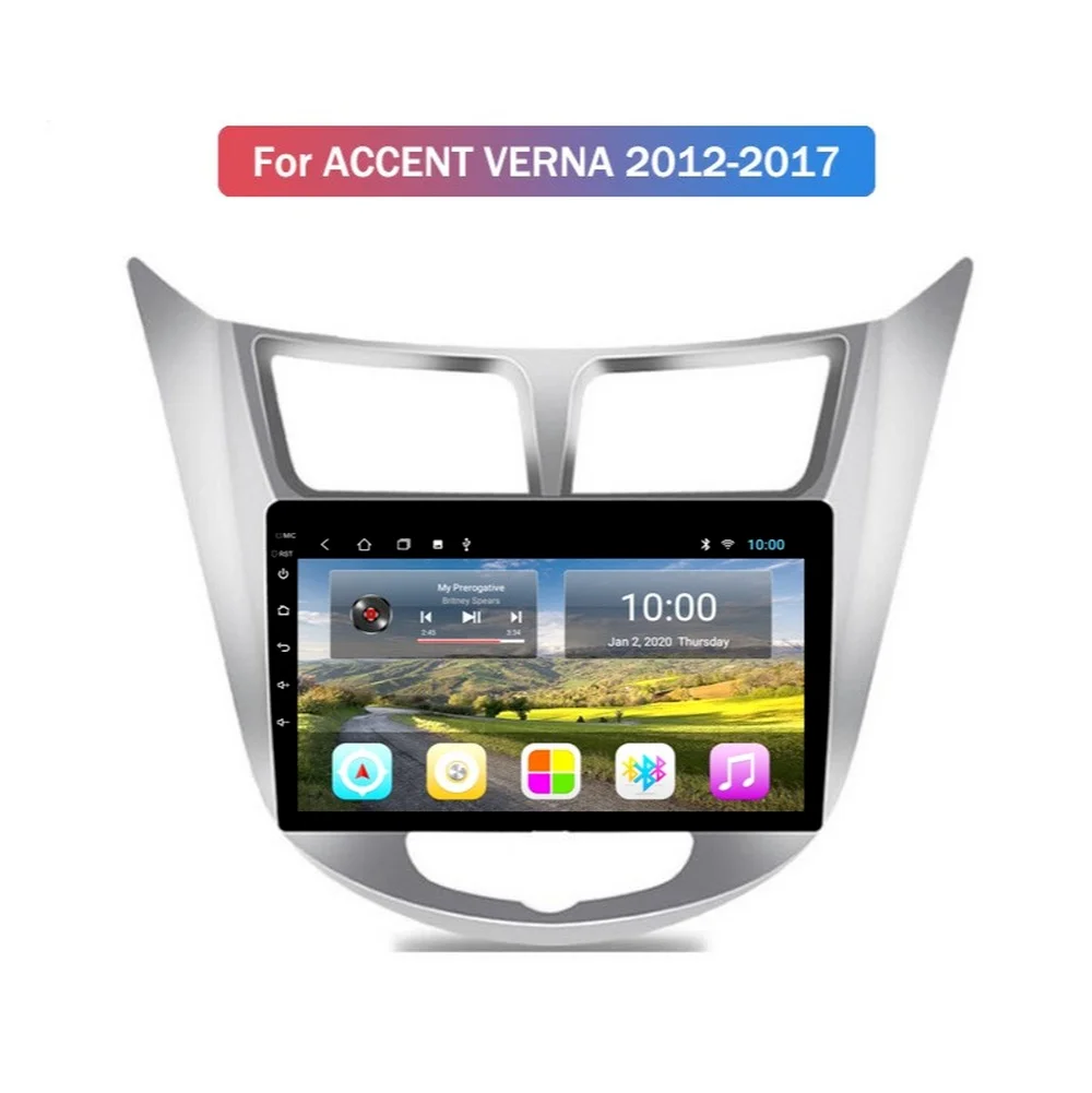 Android 10.0 Car GPS Navigation Multimedia Player For Hyundai Verna/Accent/Solaris 2011- Radio Stereo With Wifi 4G CARPLAY | Автомобили и