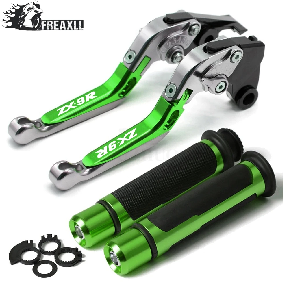 For Kawasaki ZX9R ZX-9R 2000-2003 Folding Extendable Adjustable CNC Aluminum Brakes Clutch Levers Handle Hand Grips Set | Автомобили и