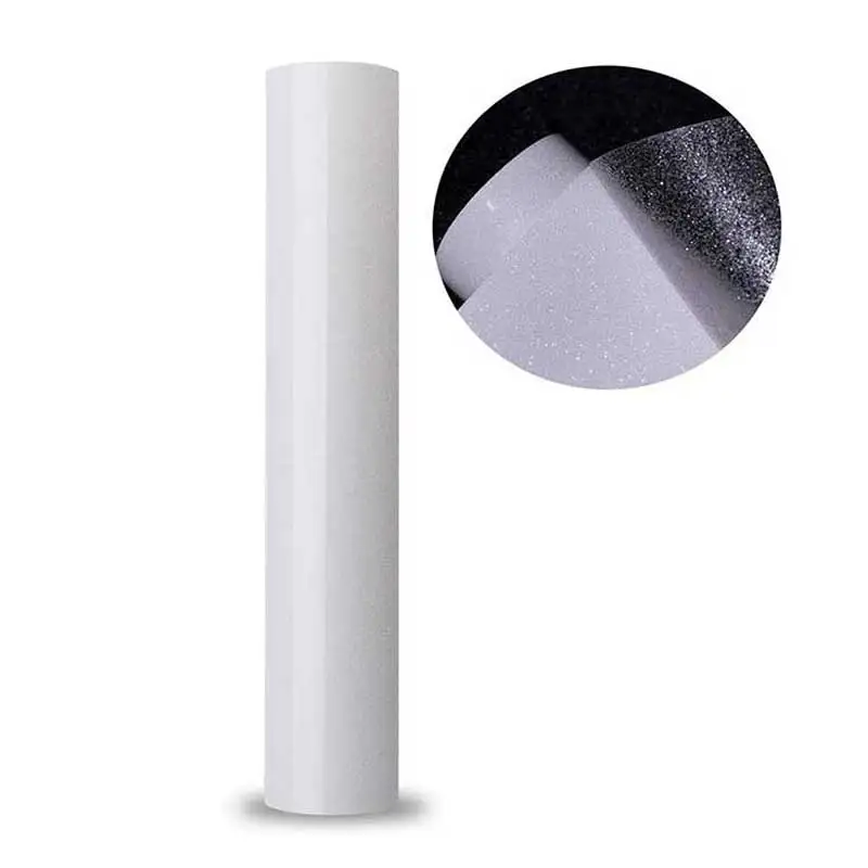 

Glitter Heat transfer vinyl Iron On transfer vinyl rolls HTV for tshirt heat press vinyl white glitter easy cut weed DIY clothes