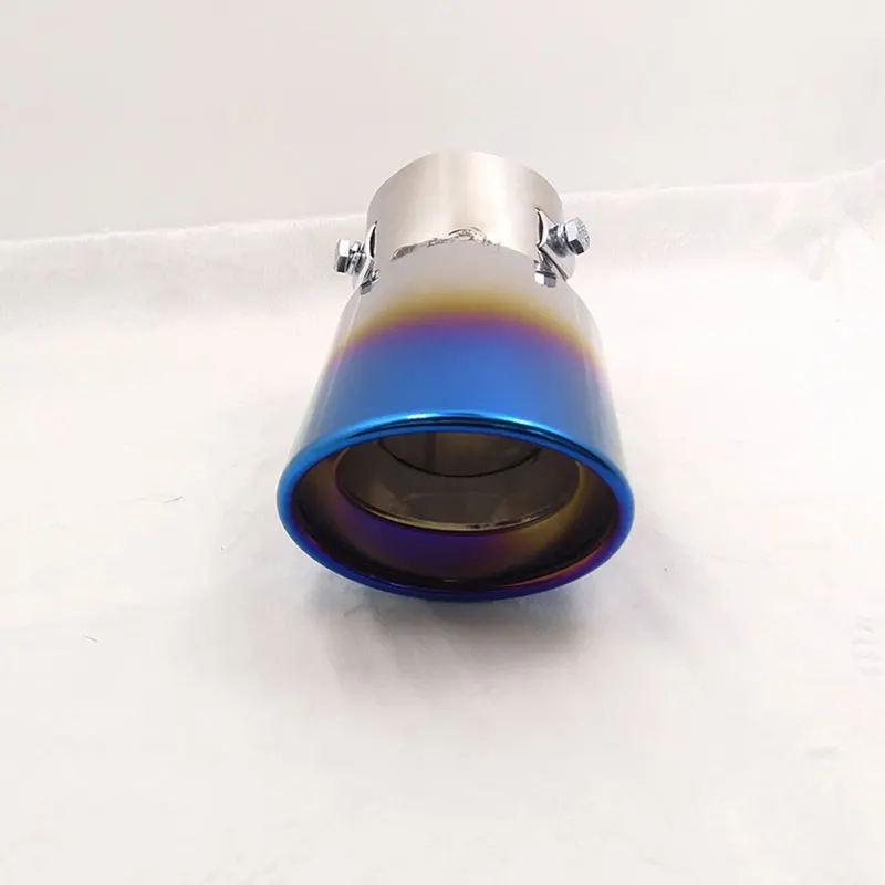 Car Vehicle Curved Tail Throat Rear Round Exhaust Pipe Muffler Tip Universal