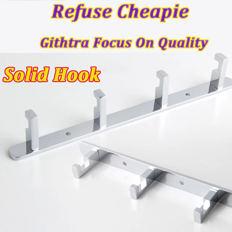 1-6pcs Chrome Coat Hooks Copper Heavy Duty Towel Hooks Wall Mounted For Hat Bathroom Hardware Hanger Towel Hooks With Screw