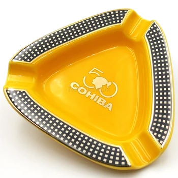 

COHIBA Luxury Ceramic 50th Anniversary Cigar Ashtray 3 Holder 1 Ash Slot Cigarette Office&Home Ashtrays W/Gift Box