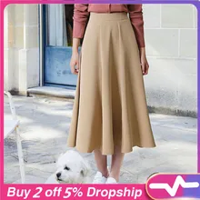 Повседневные женские эластичные однотонные длинные юбки для дам с высокой талией, Юбка для пляжа, Юбка Женская, Юбка в готическом стиле, Faldas Mujer Moda 30