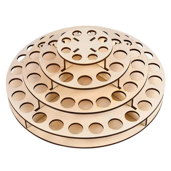 

64 Holes DIY Wooden Essential Oil Bottle Storage Organizer Stand Rack Tools