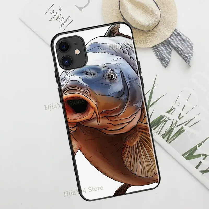 Carp Fishing Fish TPU Case For iPhone XR X XS Max SE 2020 6S 7 8 Plus 13 Pro 12 mini 11 Pro Max Coque Capa iphone 12 pro max phone case