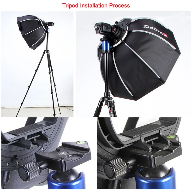 Портативный софтбокс для улицы Triopo 90 см с восьмиугольным зонтом Speedlite Godox V860II TT600