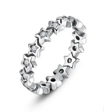 925 Sterling Silver Headband Ring Two Hearts and Valentine's Day Love Jewelry Ring - Main Stone Color: 16