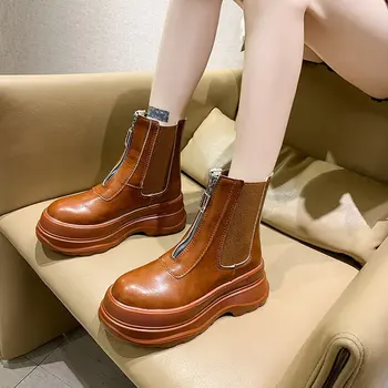 

Platform Ankle Boots Women Shoes 2020 Chunky Short Boots Thick Sole Motorcycle Boots Women Punk Shoes Botas Para Mujer