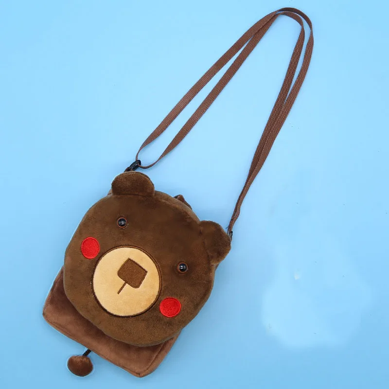 bear Мультфильм животное плюшевая сумка на плечо 3D динозавр овечья шерсть мини школьная сумка для детей для дошколят, мальчиков и девочек - Цвет: bear