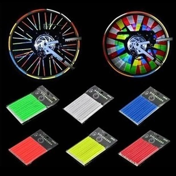 

Bike Steel Reflective Strip Spoke Wind Fire Wheel Reflective Card Bicycle Spokes Reflex Rim Spoke Steel Wire Cycling Safety Sign