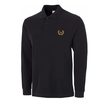 

Mens Best Dad in Wreath Embroidery Embroidered Casual Long Sleeve Polo Shirts