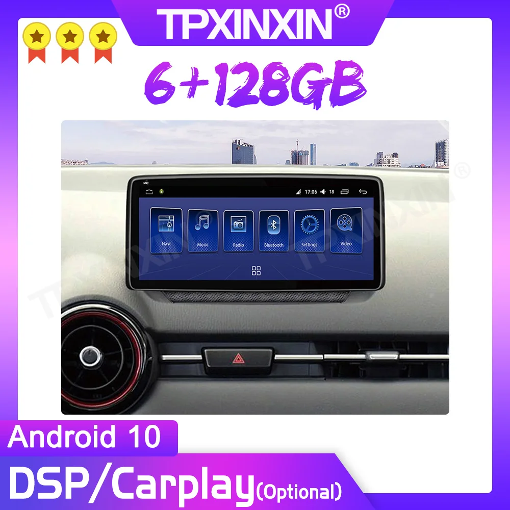

10,25 ''Android для Mazda CX-3 2018-2021 Автомобильный мультимедийный плеер 6 + 128 Гб радио GPS Навигация стерео CarPlay WiFi 4G сенсорный экран