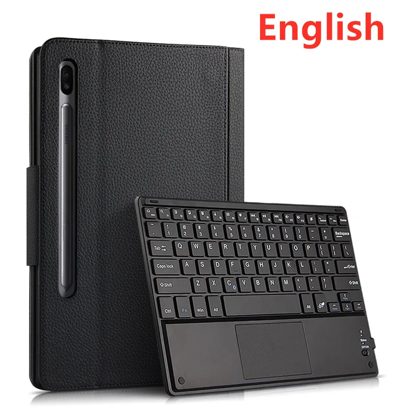 Чехол для samsung Galaxy Tab S6 10,5 SM-T860 SM-T865 планшет Защитная Bluetooth клавиатура защитная крышка из искусственной кожи чехол мышь - Цвет: black English