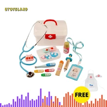 Детский ролевой и игровой костюм для ролевых игр одежда для медсестер для детей деревянный медицинский комплект имитация лекарств нагрудный набор-доктор красный