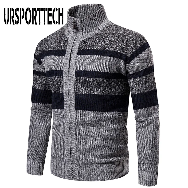 QUHS Mens Long-Sleeve Zipper Casual Fall Winter Turtleneck Sweaters 