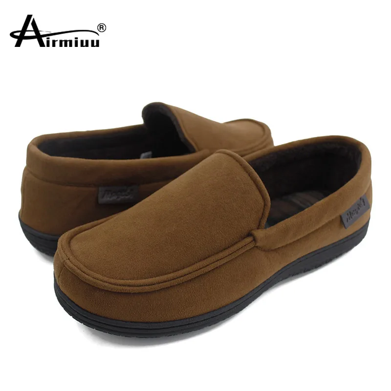 shoeslocker Mens Slippers Microsuede Moccasin Memory Foam House Shoes 