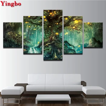 

5 Pie ces Full drill Round square DIY 5d diamond painting Magic Tree Scenery Diamond Embroidery Cross stitch Mosaic Diamond art