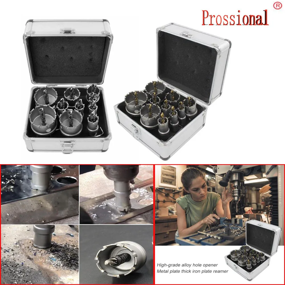 

new High Speed Steel Carbide Tip Hole Saw Tooth Cutter Metal Drilling Hand Woodworking Cutter Drill Bit HSS Drill Bit Set