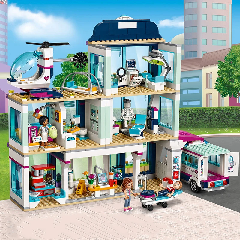 Online Nueva niña amigos Heartlake City Hospital Legoinglys conjunto de Navidad bloques de construcción regalo de Navidad con 41318