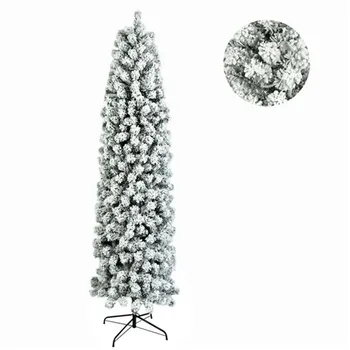 

Sturdy and Durability 7.5ft Pencil Flocking Christmas Tree Easy Setup