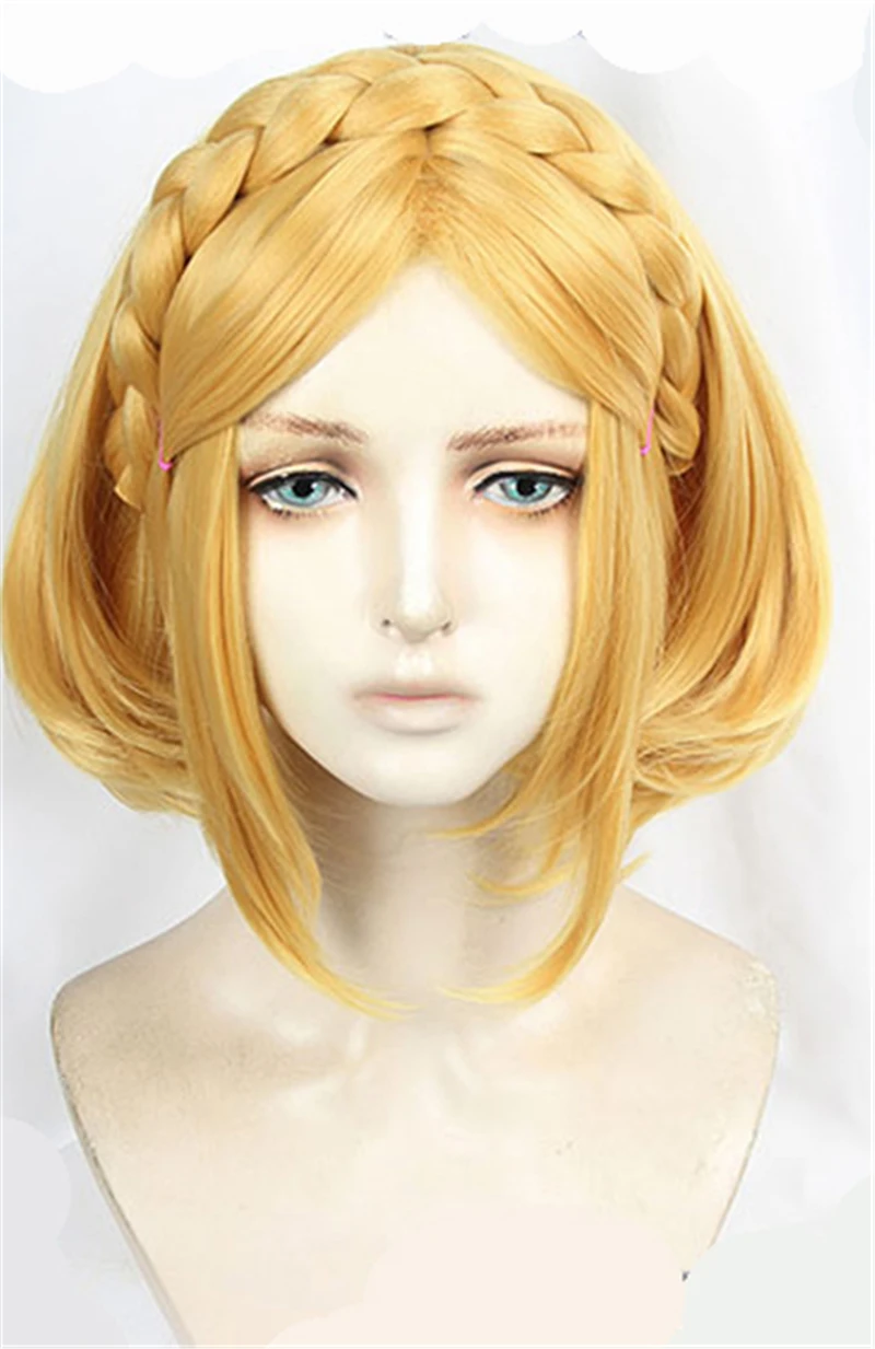 1pcs wig Легенда о Зельде: дыхание диких принцесс Zelda Косплей короткие волосы парик косплей костюмы Аксессуары декор для женщин 1 шт - Цвет: 1pcs wig