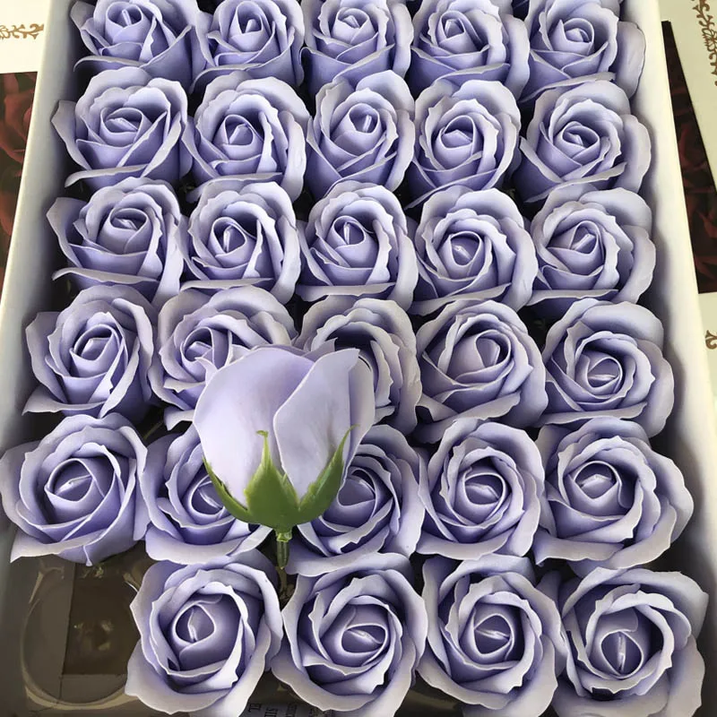 ice purple 50 шт./кор. Лавандовое Мыло Искусственные цветы розы головы «сделай сам», подарок на день Святого Валентина, подарок на День Матери Свадебные домашний декор Скрапбукинг - Цвет: ice purple