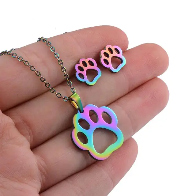 Dog  Necklace Rainbow Color 2
