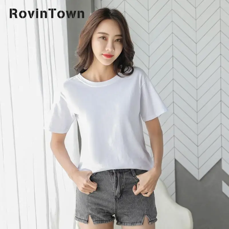 Женская футболка с круглым вырезом и коротким рукавом | одежда