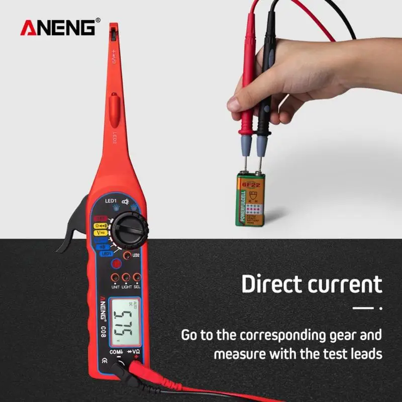

ANENG Non-contact Voltage Electric Detector Test Pen Automotive Circuit Tester LED Light Bulb Design Can Used for Lighting