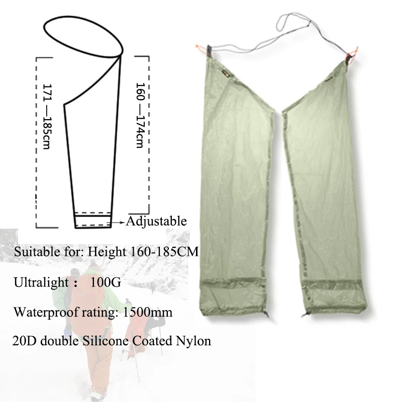 

20D Ultralight Portable Waterproof Pants Outdoor Riding Climbing Camping Rain Trouser Hiking Ultralight Trousers Riding Fishing