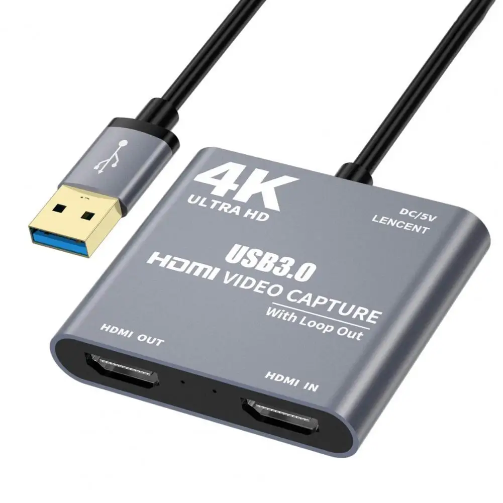 

4K 1080P USB 3.0 to HDMI-compatible Video Audio Game Capture Card for PS4 Game DVD Camcorder Camera Recording Live Streaming