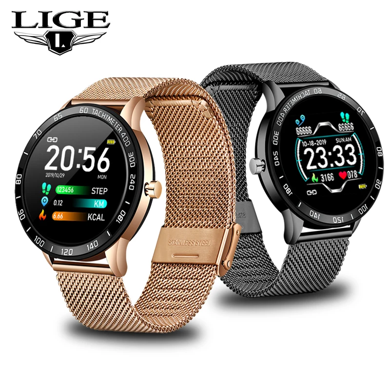  LIGE 2019 New Smart Watch Men OLED Color Screen Heart Rate Blood Pressure Multi-Function Mode Sport - 4000290737016