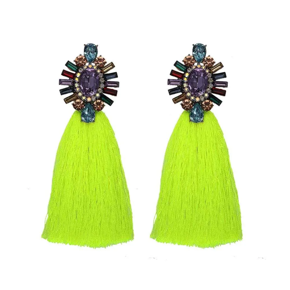 Dvacaman, Кристальные серьги с бахромой, Boho, ЭТНИЧЕСКАЯ подвеска, висячие серьги для женщин, вечерние, свадебные Висячие серьги, массивное ювелирное изделие