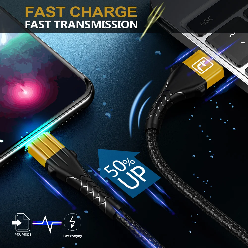Twitch Micro USB кабель 3A Быстрая зарядка USB кабель для передачи данных Шнур для samsung Xiaomi Redmi Note 4 5 Android Microusb Быстрая зарядка 1 м 2 м