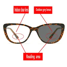 Новые Круглые Женские солнцезащитные фотохромные очки для чтения, сверхлегкие бифокальные очки для пресбиопии для мужчин и женщин с коробкой FML