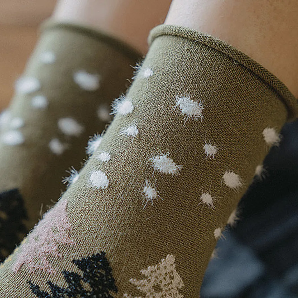 1 пара модных свернутых носков, хлопковые носки средней длины, повседневные рождественские носки в горошек, носки для бега и велоспорта, женские носки для йоги, баскетбола