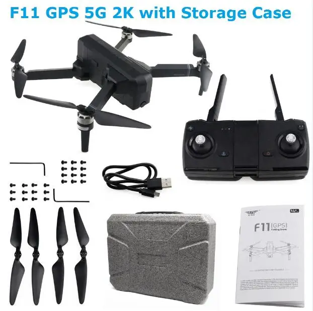 Профессиональный gps Дрон 2K Follow Me RC Дрон Wifi FPV долгое время Летающий Квадрокоптер gps Дроны с камерой HD VS F11 PRO - Цвет: F11 2K Case