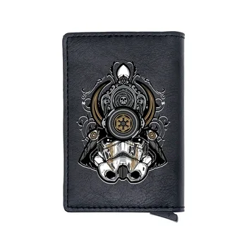 

Vintgae Alien Wars Design Black Digital Printing Leather Mini Card Holder Wallet Charm Men Women Small Money Bag Gift