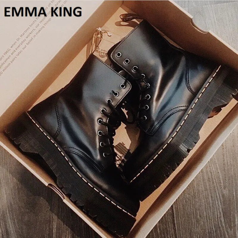 Emma king/ботильоны в готическом стиле; сезон осень-зима; классические мотоботы в винтажном стиле; Женские ботинки в британском стиле на шнуровке; Ботинки martin