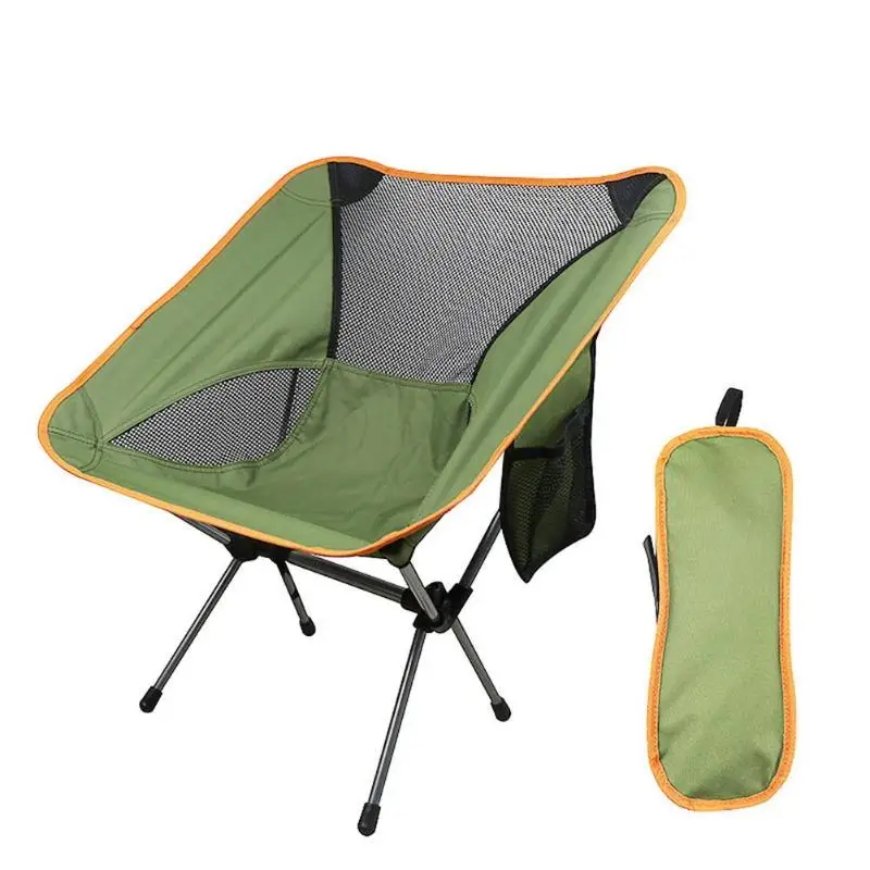 Походное рыболовное кресло, переносное складное лунное кресло для рыбалки, кемпинга, стул для барбекю, складное расширенное Походное сиденье для путешествий, походные стулья - Цвет: Зеленый