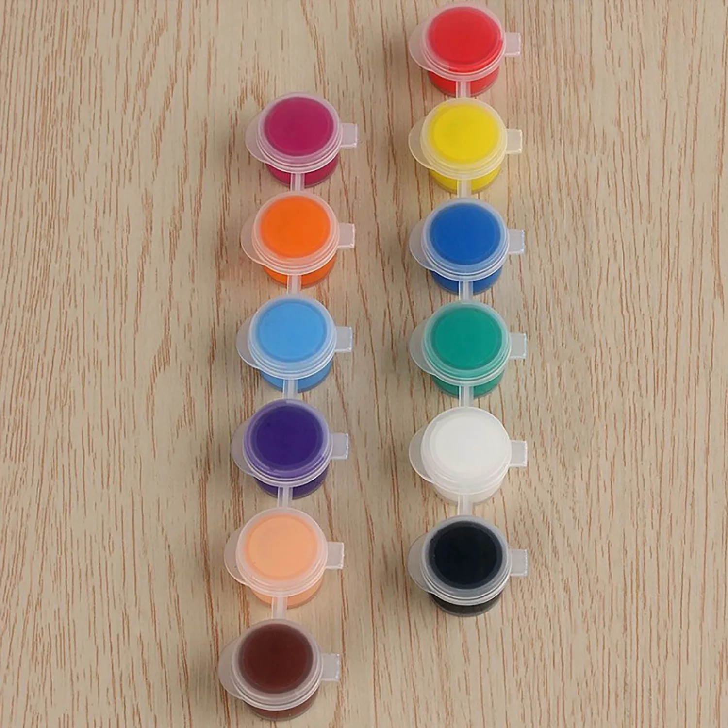 10pcs 6 컵/스트립 3ml 미니 빈 페인트 상자 포드 스트립 예술 공예 수채화 그리기 안료 플라스틱 팔레트 보관 용기